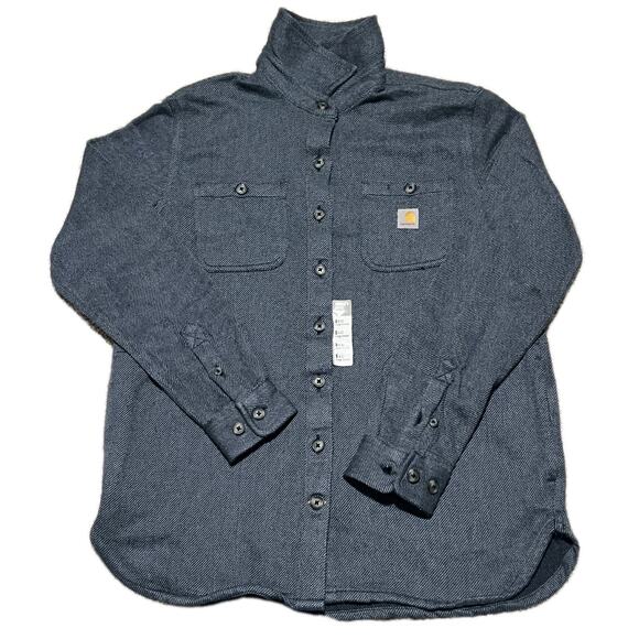 Carhartt Women's Twill Button 'Gray' Long Sleeve Shacket TW5991-W Multi-Size NWT - Picture 1 of 9